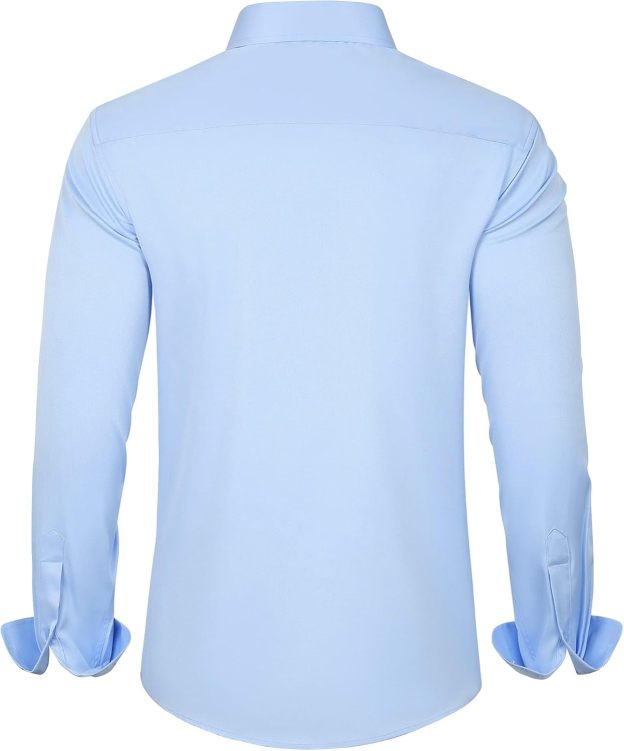 J.VER Men's Dress Shirts Solid Long Sleeve Stretch Wrinkle-Free Formal Shirt Business Casual Button Down Shirts