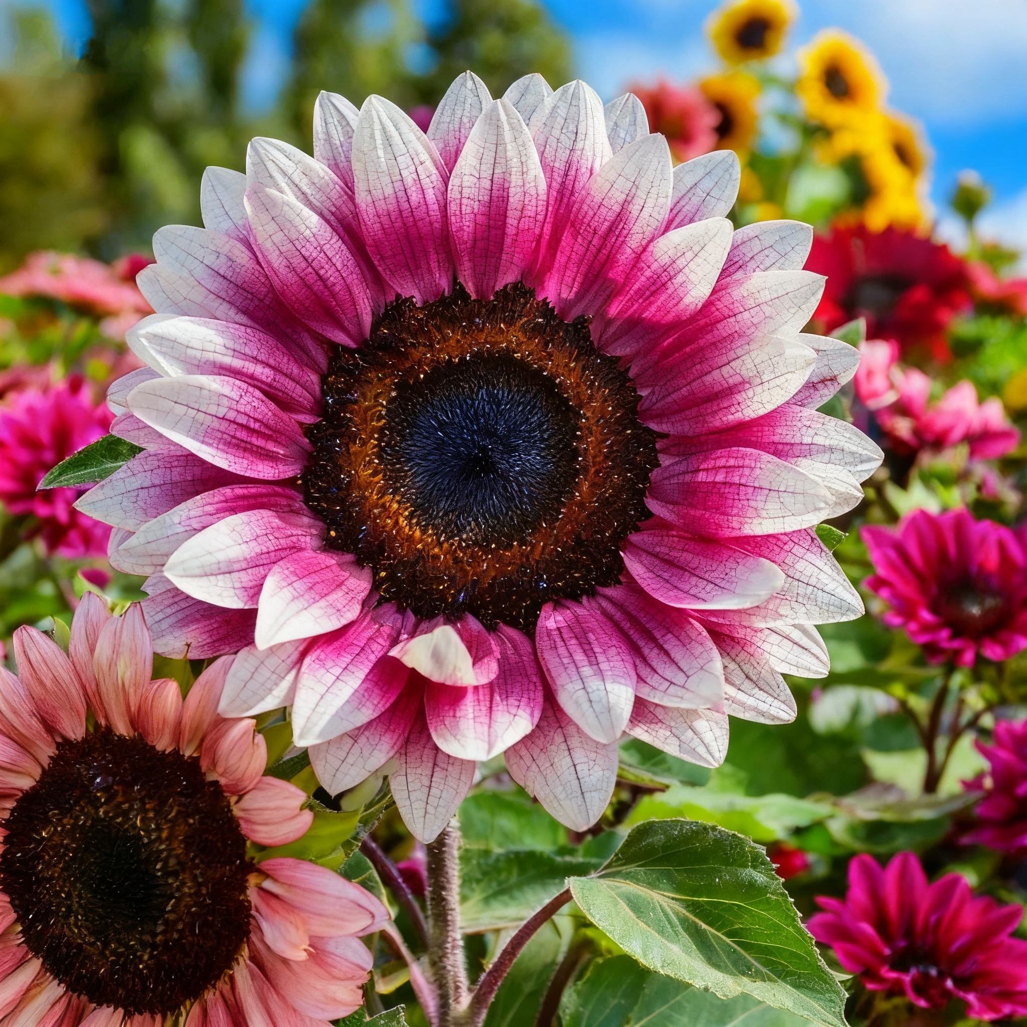 🌌🔥 Blue Flame Sunflower Seeds – The Rarest Sunflower You'll Ever Grow! 🌻