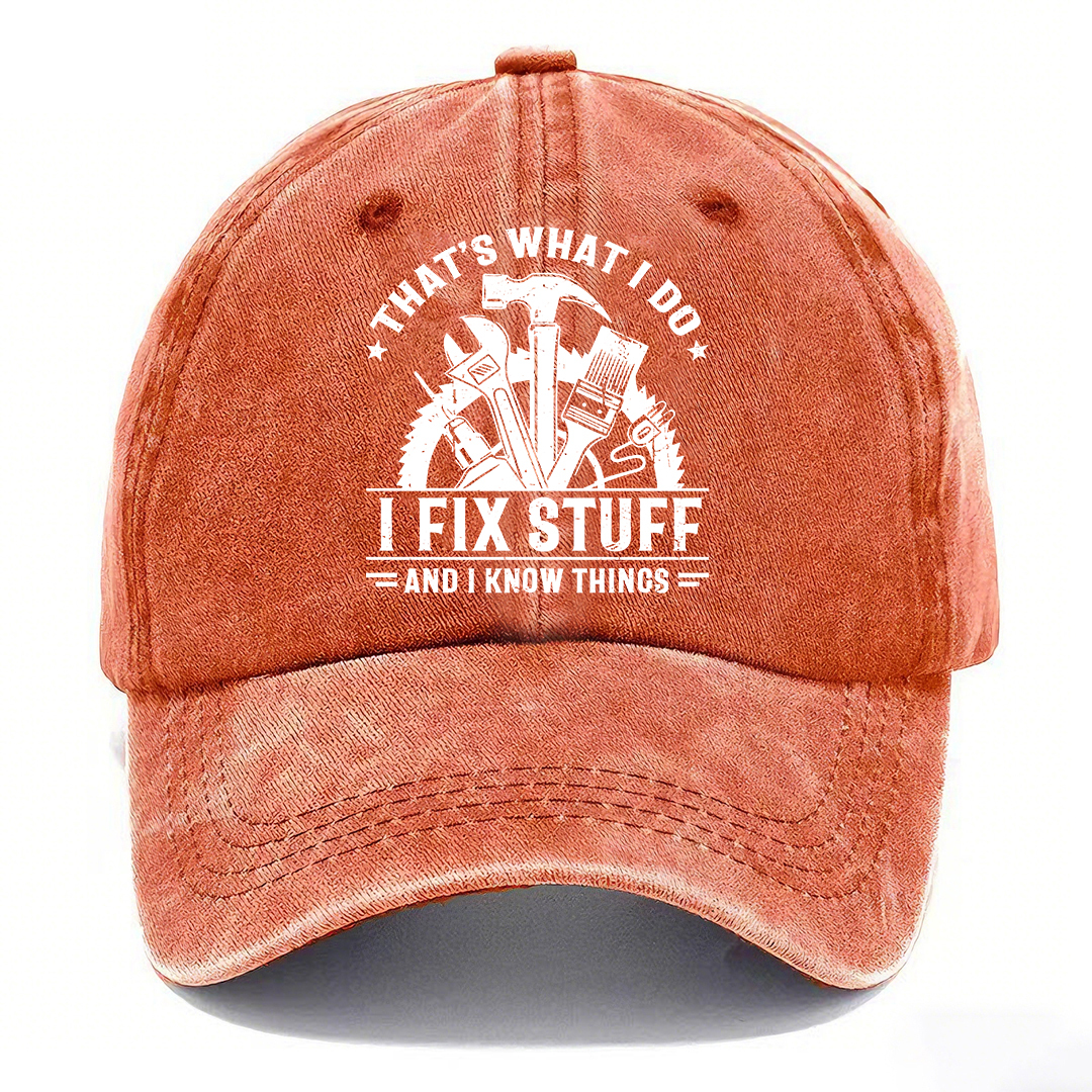 Handyman Motto Cap – I Fix Stuff & I Know Things