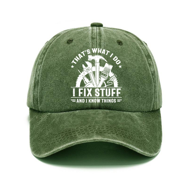 Handyman Motto Cap – I Fix Stuff & I Know Things