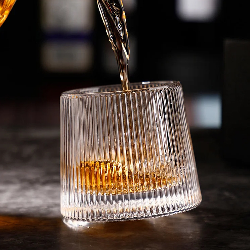 Spinning Tumbler Crystal Glass-bar Wine Whiskey Beer Glass