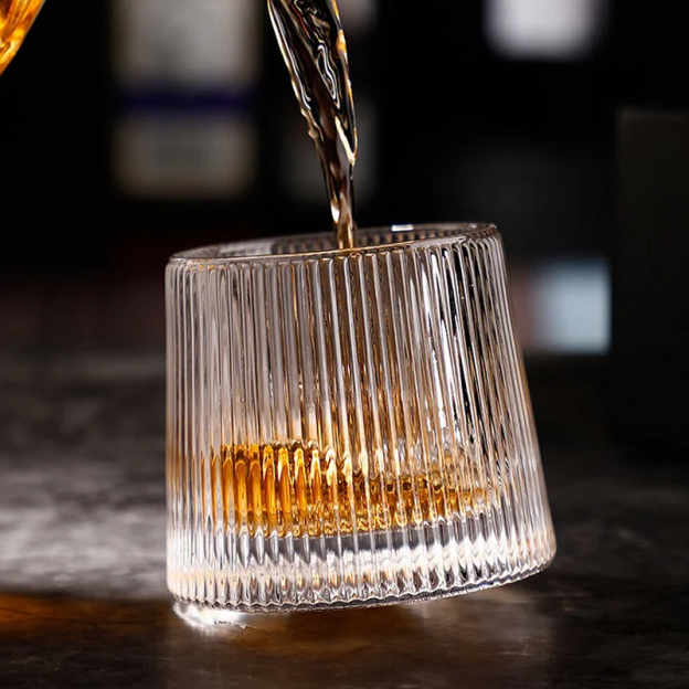 Spinning Tumbler Crystal Glass-bar Wine Whiskey Beer Glass