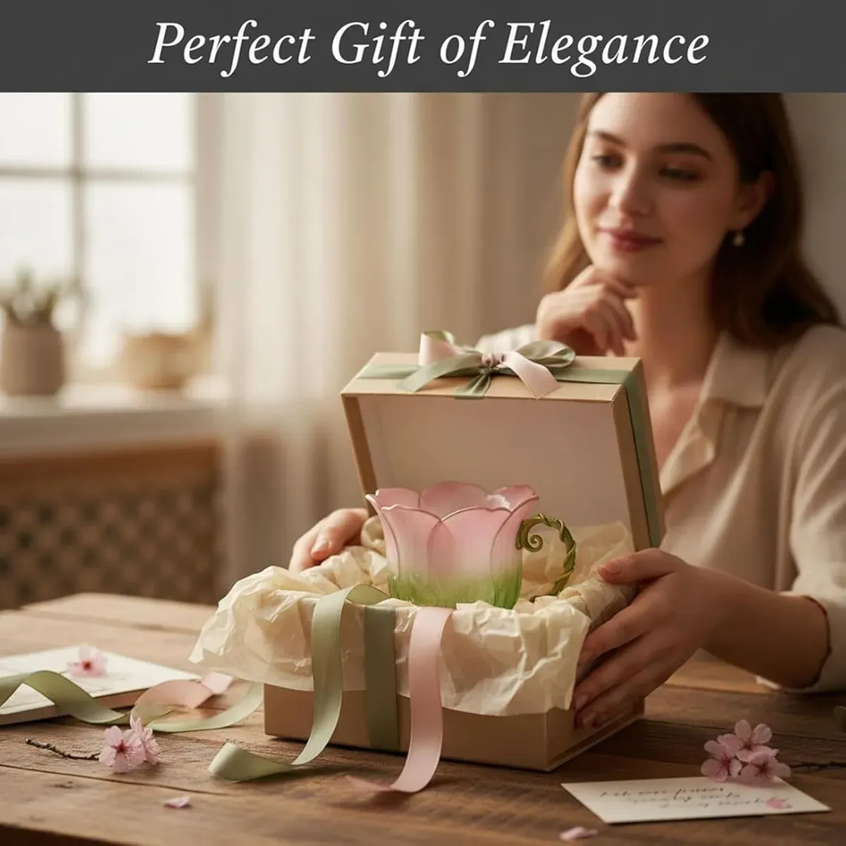 Handcrafted Petal Cup with Vine Handle