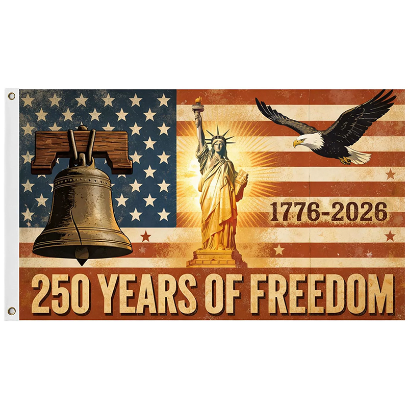 250th Anniversary USA Flag, 1776-2026 Commemorative America Flag 250 Years Decor with Patriotic Eagle
