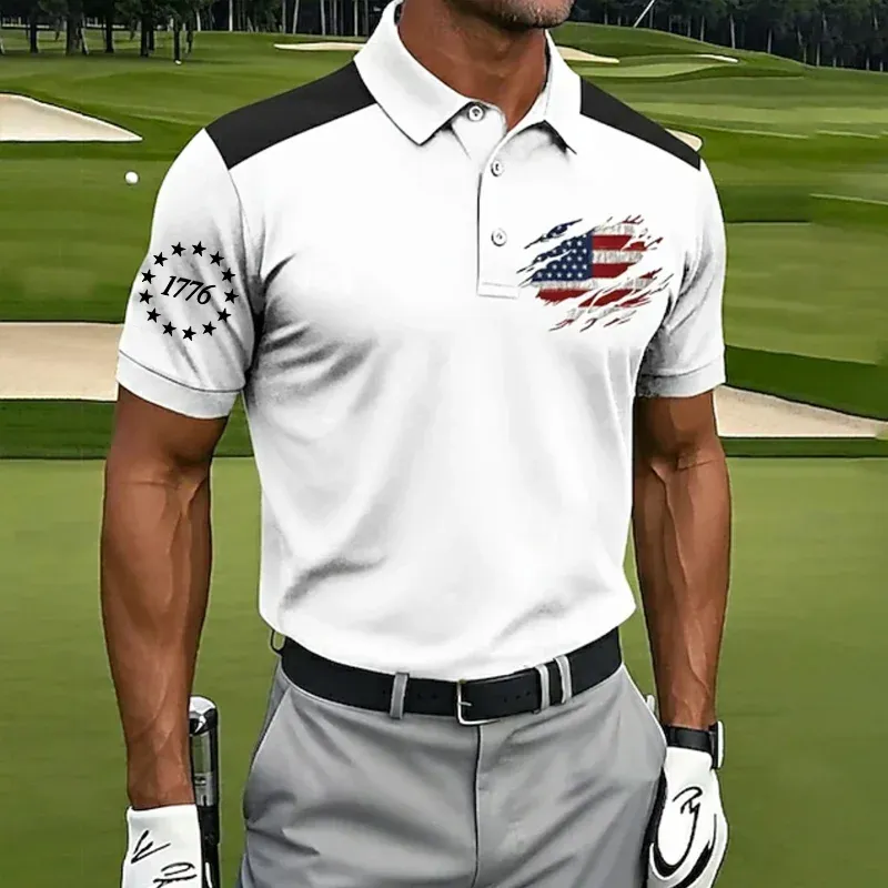Flash Sale – Up to 50% Off--US 250th Anniversary Print Men's Polo Shirt