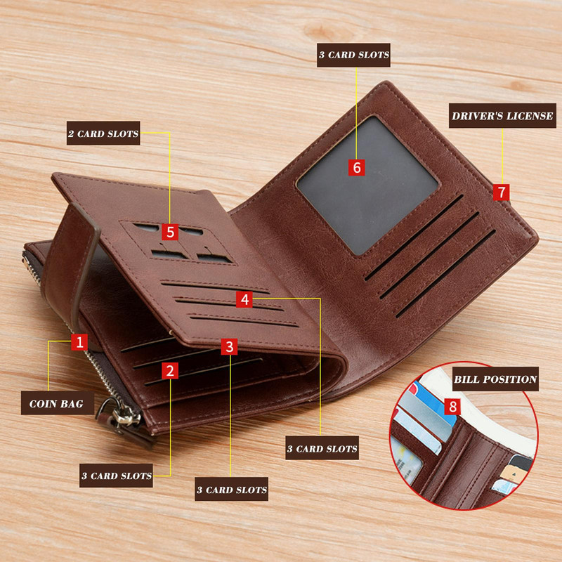 ❤️Anti-theft Men's Wallet For Credit Card Holder Leather Zipped Portable Large