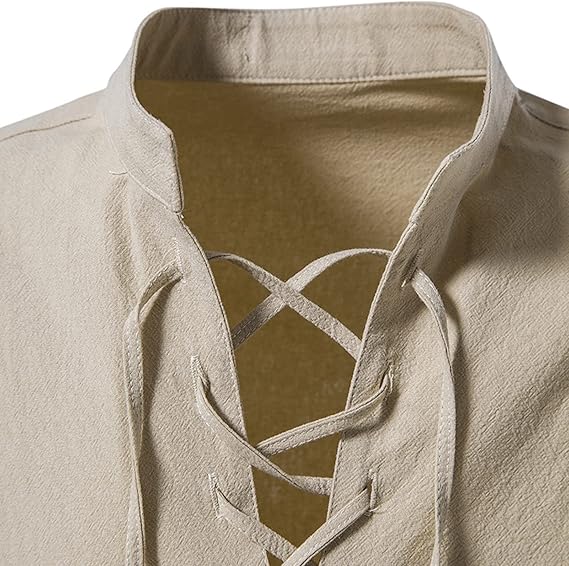 Men's Renaissance Shirt Pirate Medieval Viking top Cotton Linen Shirts 