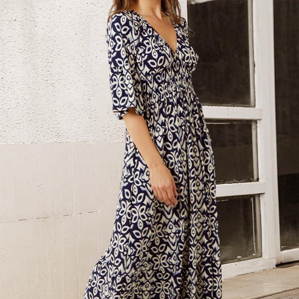 Bohemian Casual Print  Long Dress