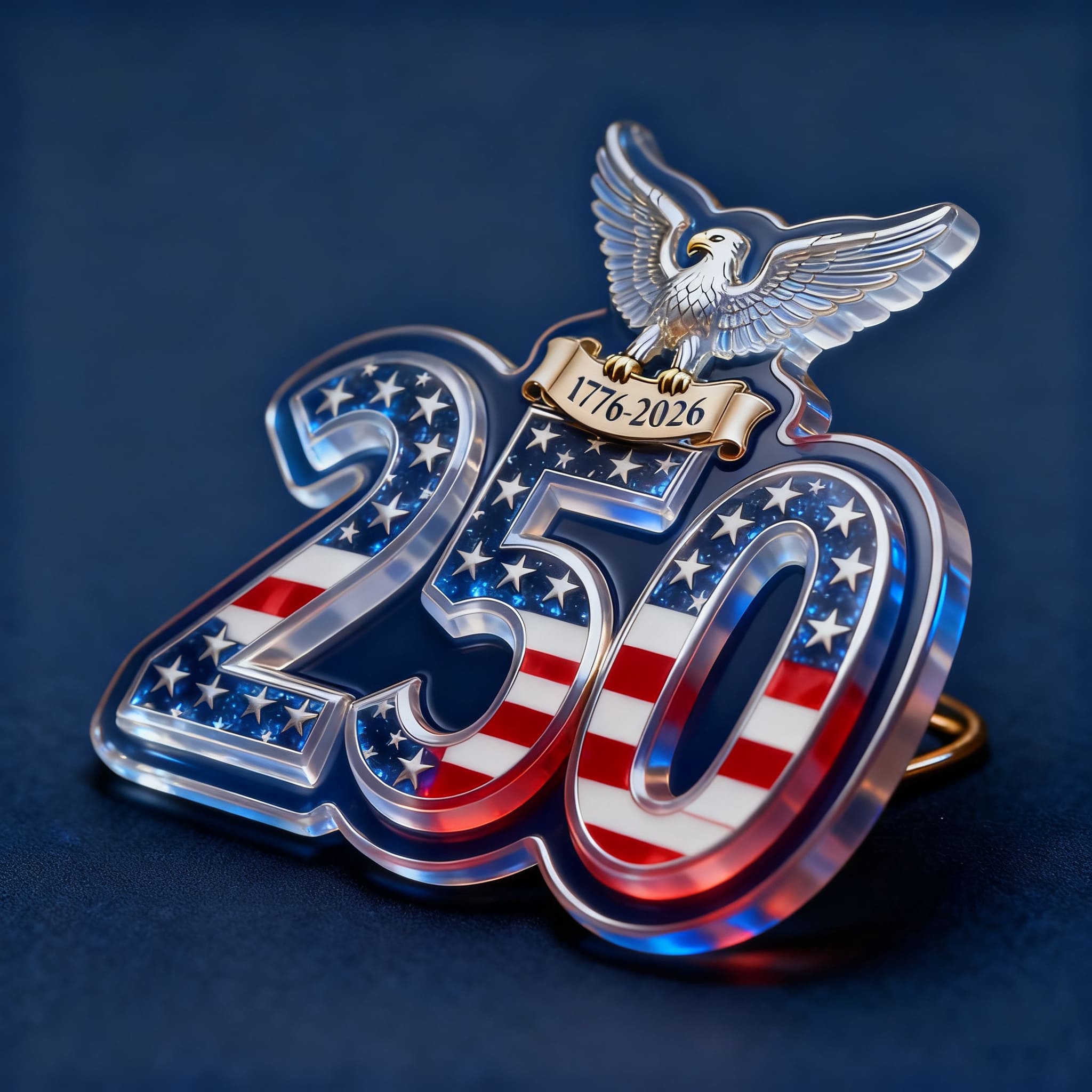 us 250th Anniversary Commemorative Brooch