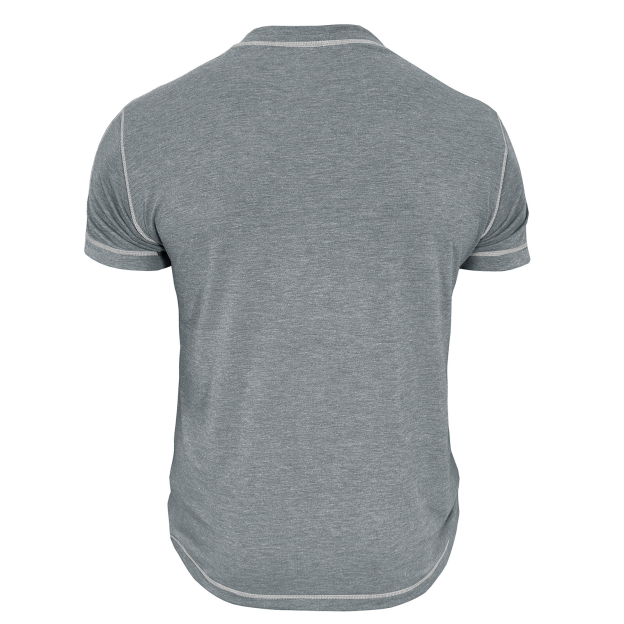 Men's Fashion Contrast-Color Short-Sleeve Henley Base Layer T-Shirt with Round Neck