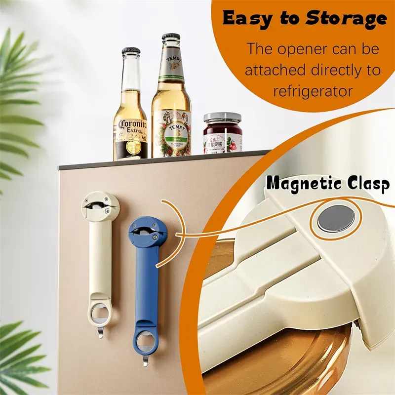 🧂🍾3-in-1 Multifunction Jar Opener Retractable Glass Jars Beer Cap Opener Labor-Saving Kitchen Tools