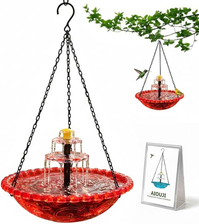 🐦⛲Solar Cascade Hanging Bird Bath Fountain