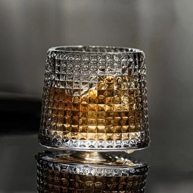 Spinning Tumbler Crystal Glass-bar Wine Whiskey Beer Glass