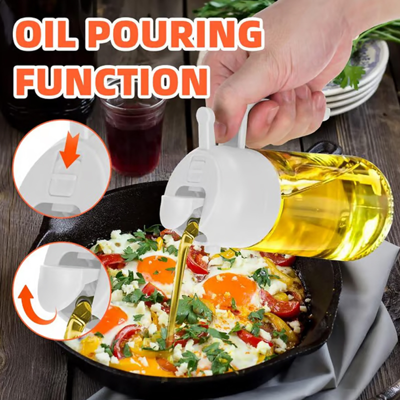 🎁💕2 in 1 Glass Oil Sprayer & Dispenser🔥