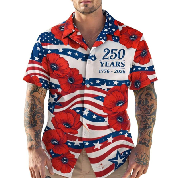 USA 250 Anniversary Eagle 1776-2026 Hawaii Shirt