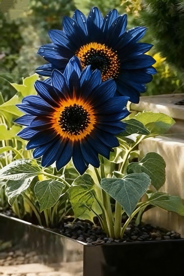 🌌🔥 Blue Flame Sunflower Seeds – The Rarest Sunflower You'll Ever Grow! 🌻