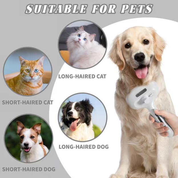 Self-Cleaning Spray Cat Brush for Shedding