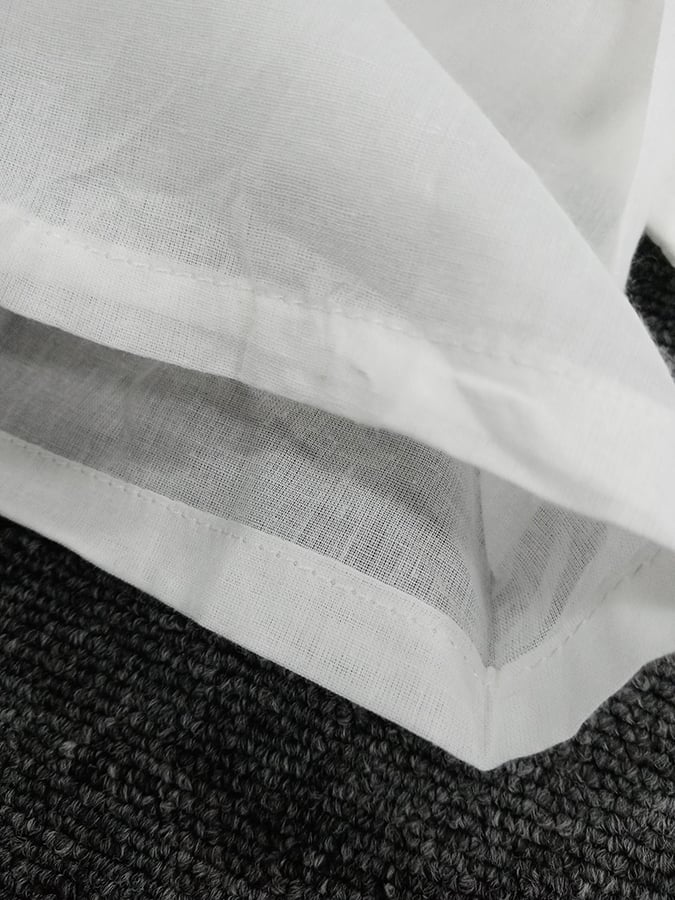 Cotton And Linen Double-Layer Slit V-Neck Art Dress