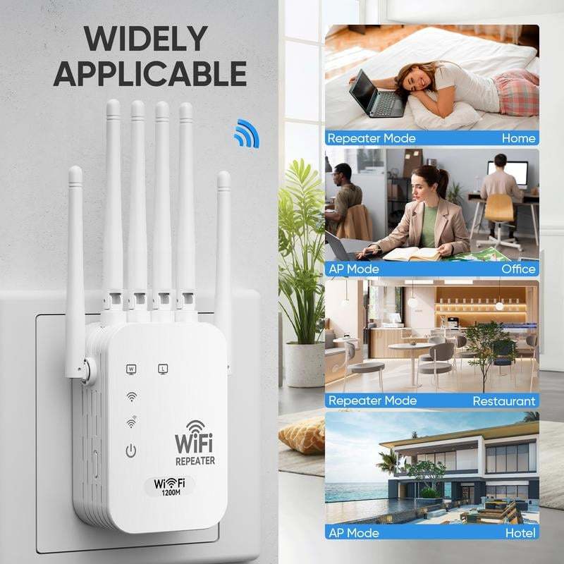 🔥📶WiFi Extender 6-Antenna Strong Signal🚀⚡
