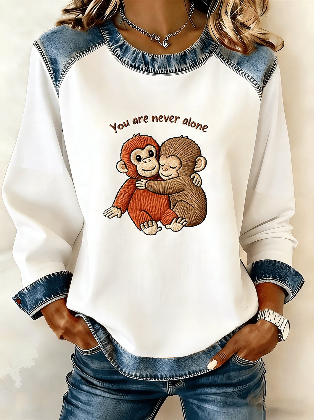 Women's Mental Health Punch Monkey Print Top