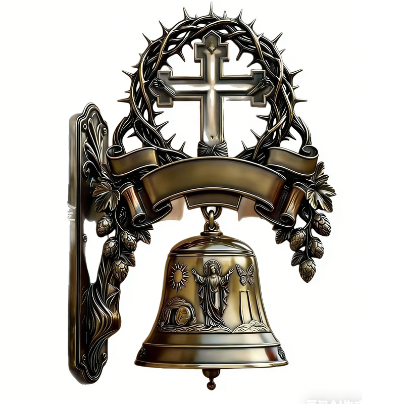 ✝️ Easter Cross Commemorative Wall Bell – A Sacred Keepsake of Faith