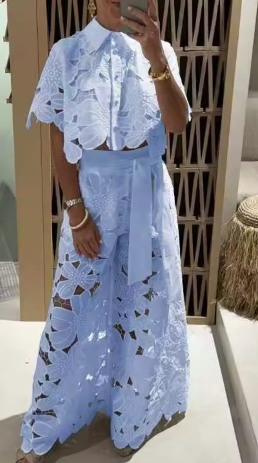 Lacey Lace two piece trouser set - comes in 5 colours & curve