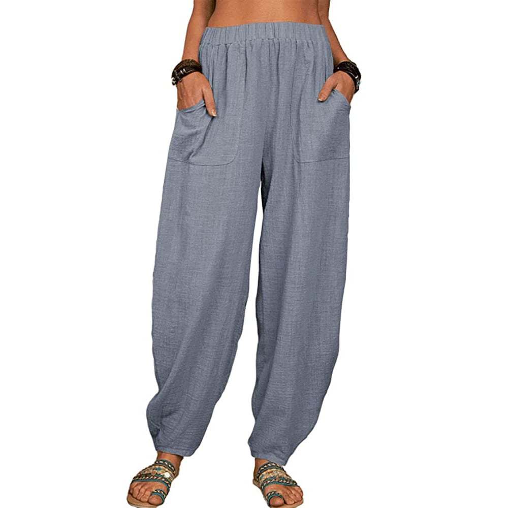 Loose cotton linen casual harem pants