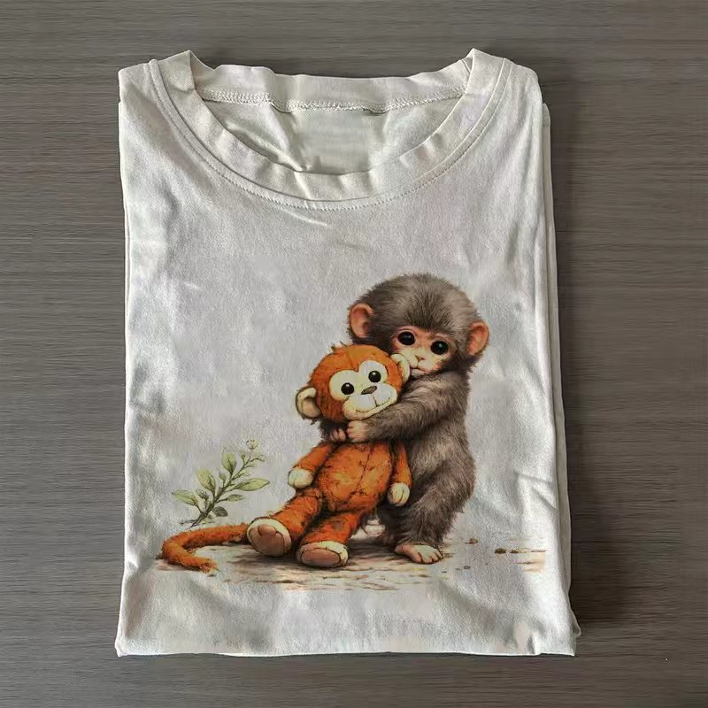 Baby Monkey Punch Drinking Iced Coffee T-shirt