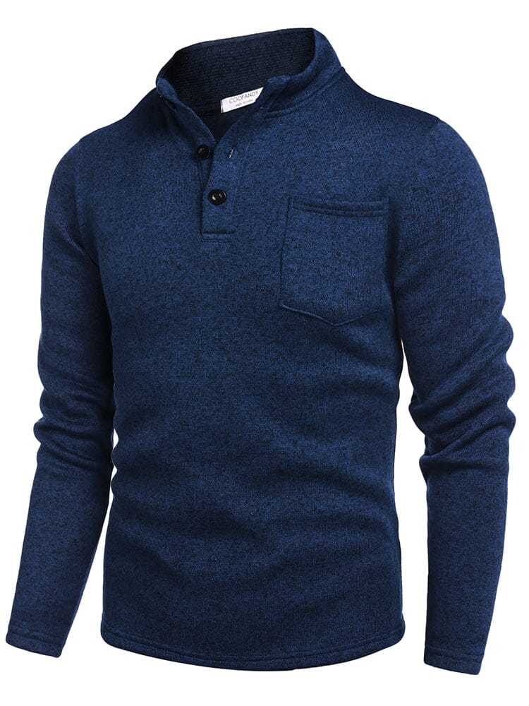 Thermal Fleece Henley Sweatshirt