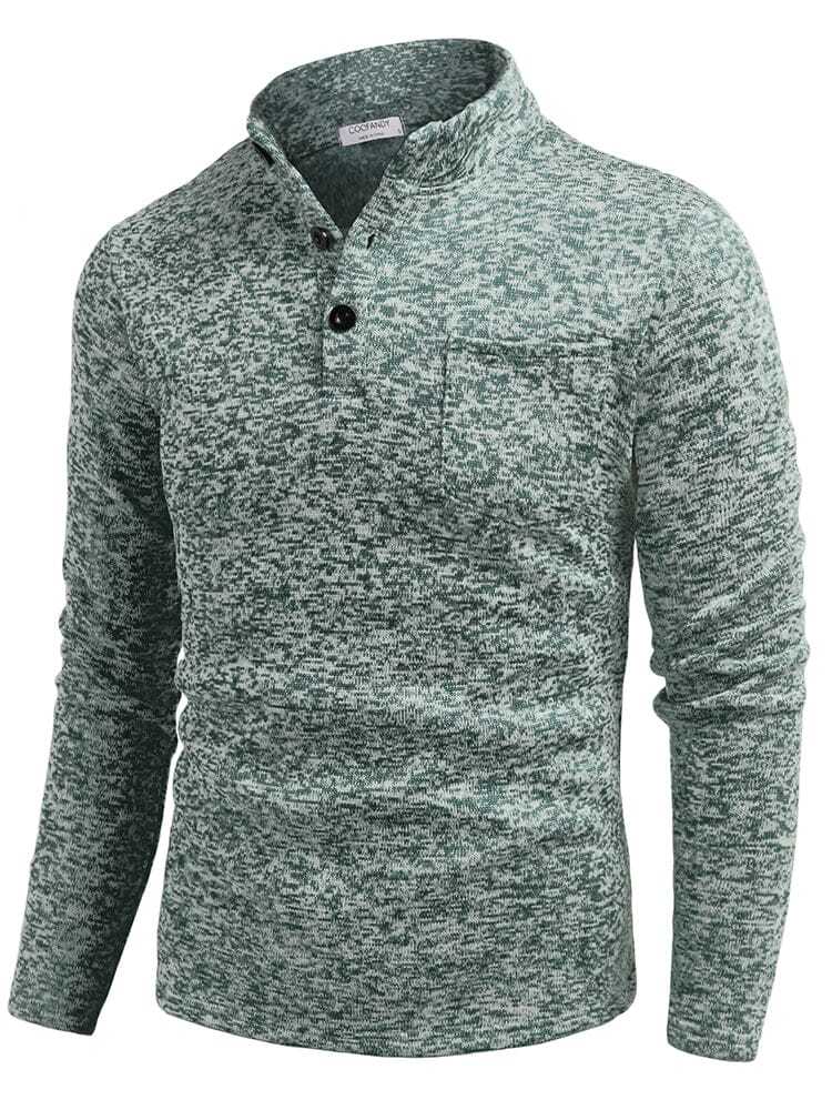 Thermal Fleece Henley Sweatshirt