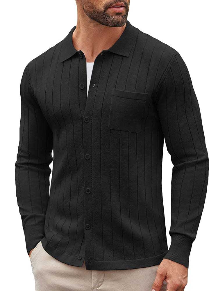 Casual Knit Ribbed Cardigan