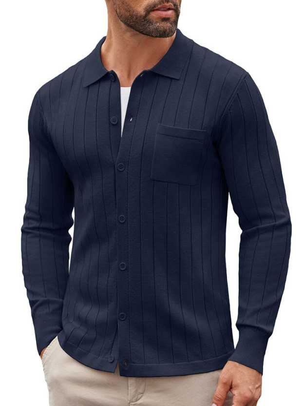 Casual Knit Ribbed Cardigan