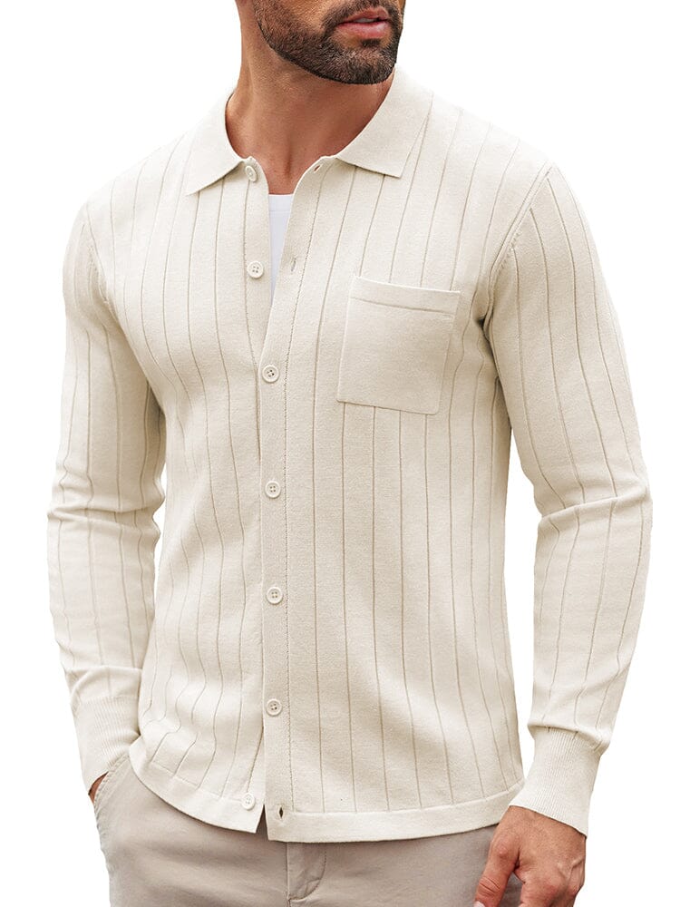 Casual Knit Ribbed Cardigan