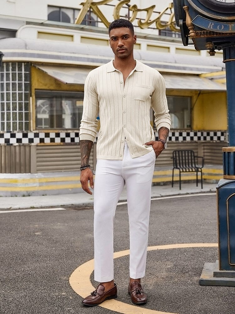 Casual Knit Ribbed Cardigan