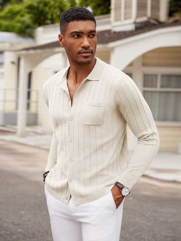 Casual Knit Ribbed Cardigan