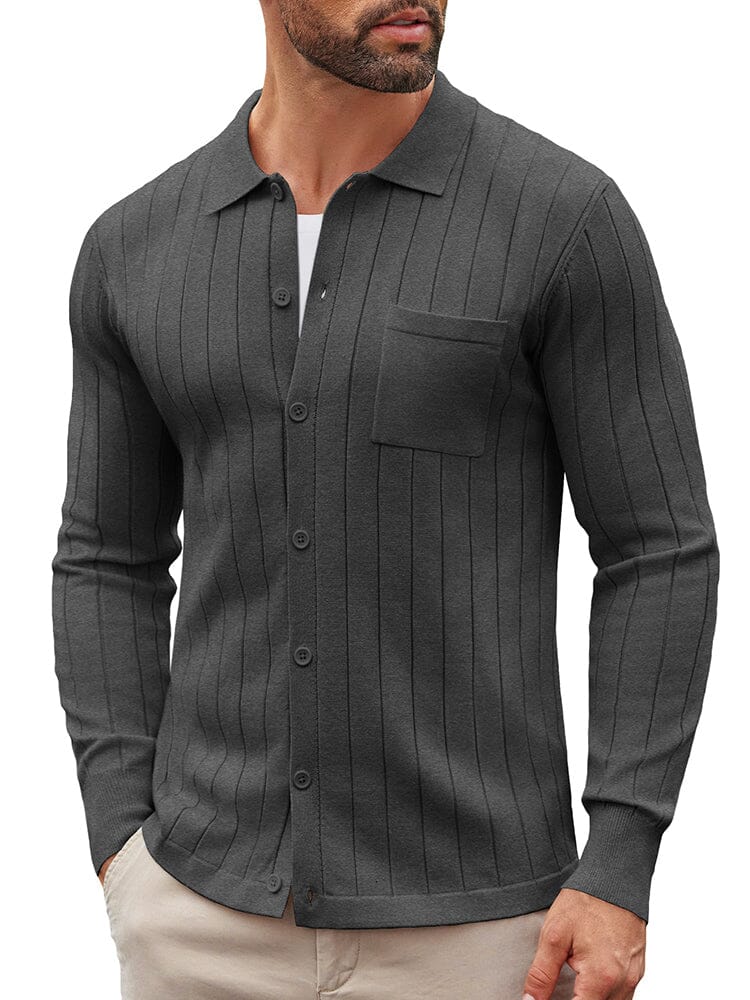 Casual Knit Ribbed Cardigan