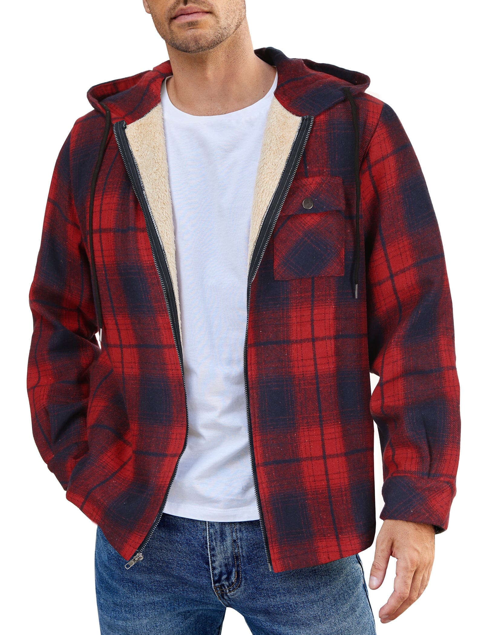 Comfy Plaid Flannel Lined Jacket