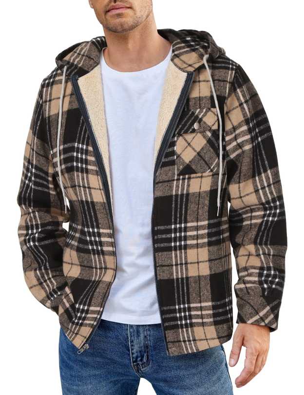 Comfy Plaid Flannel Lined Jacket
