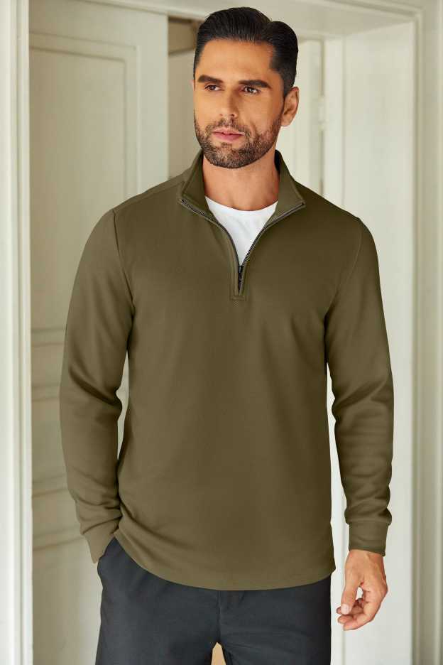 Casual Quarter Zip Sweatshirt