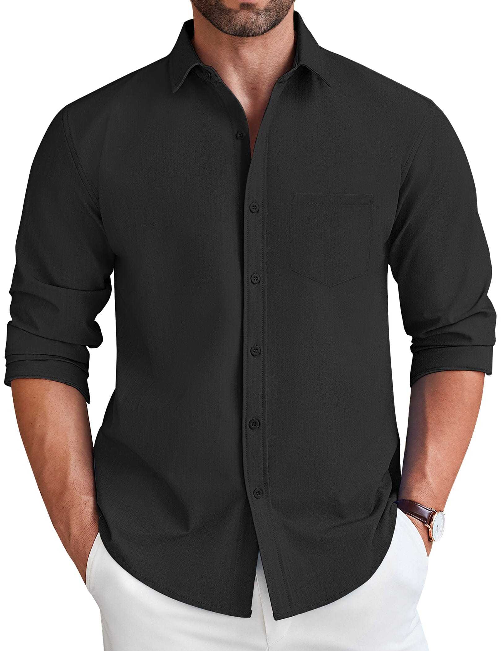 Casual Faux Denim Shirt