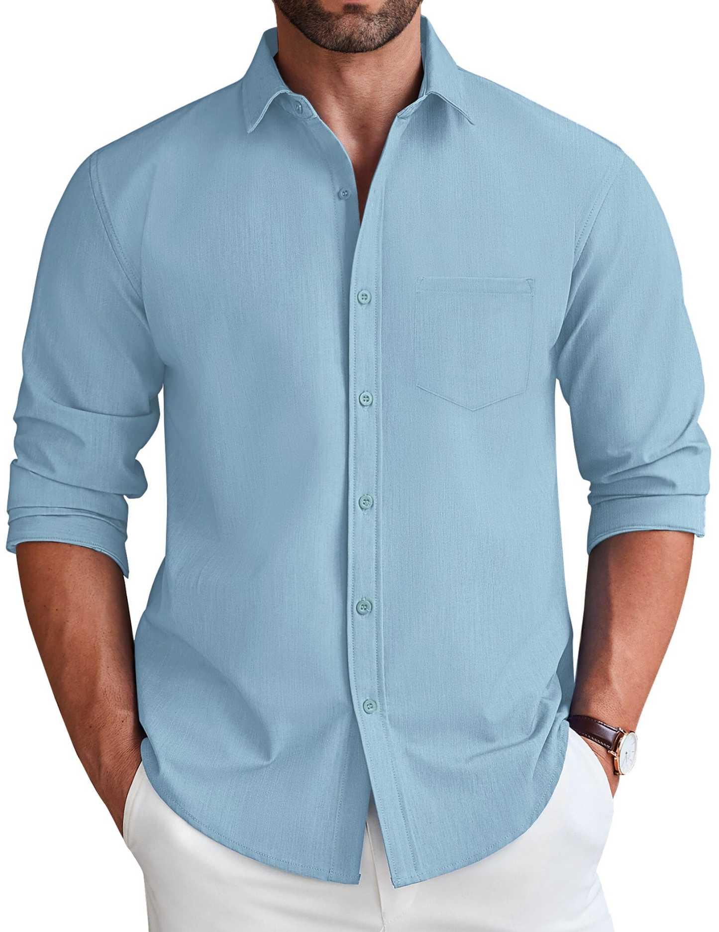 Casual Faux Denim Shirt