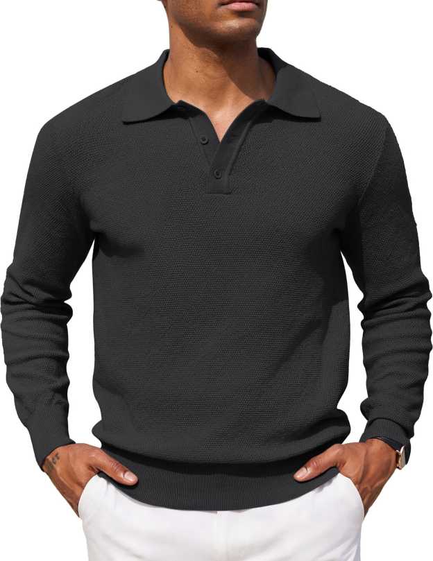 Casual Stretch Polo Sweater Shirt