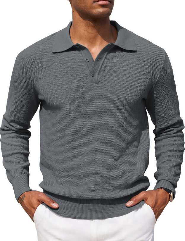 Casual Stretch Polo Sweater Shirt