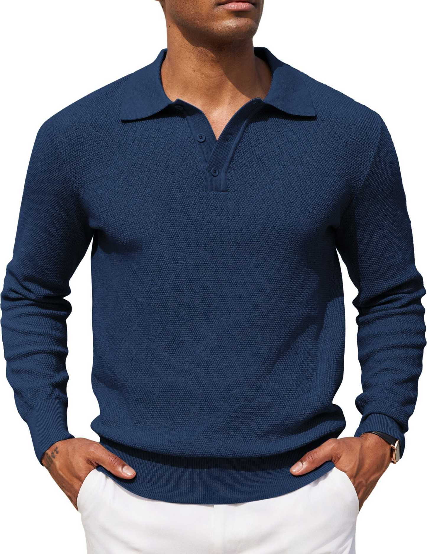 Casual Stretch Polo Sweater Shirt