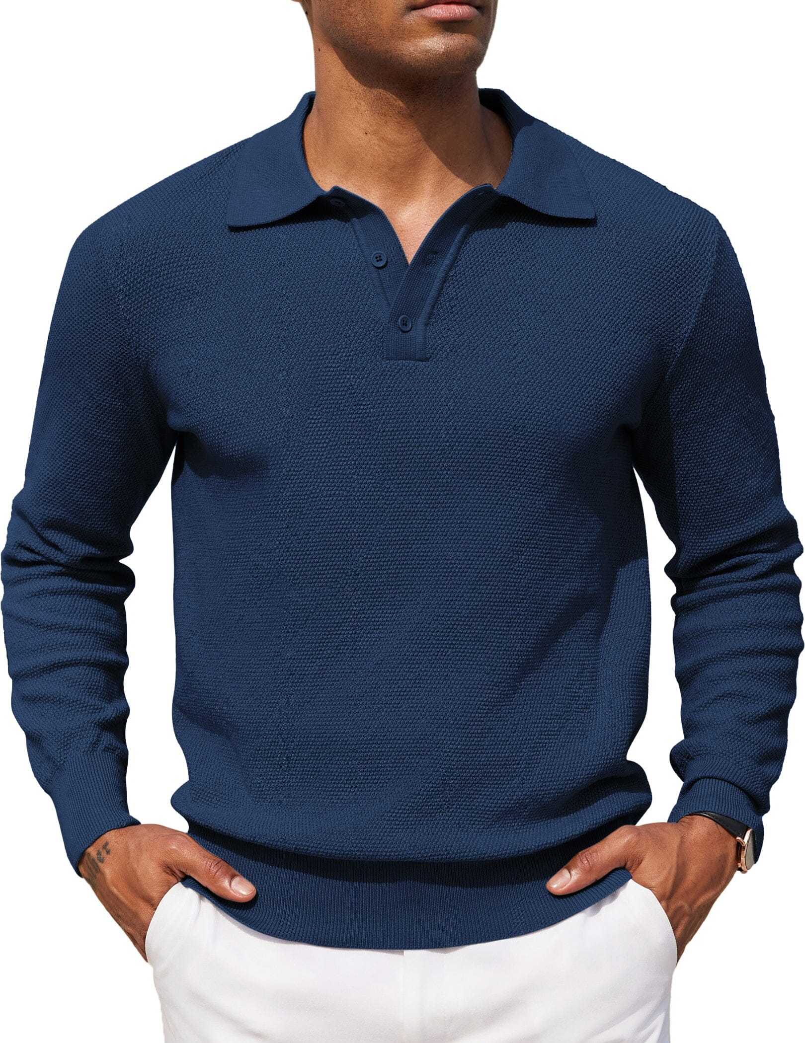 Casual Stretch Polo Sweater Shirt