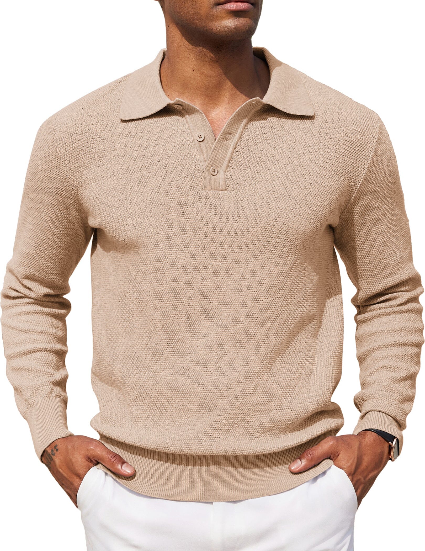 Casual Stretch Polo Sweater Shirt