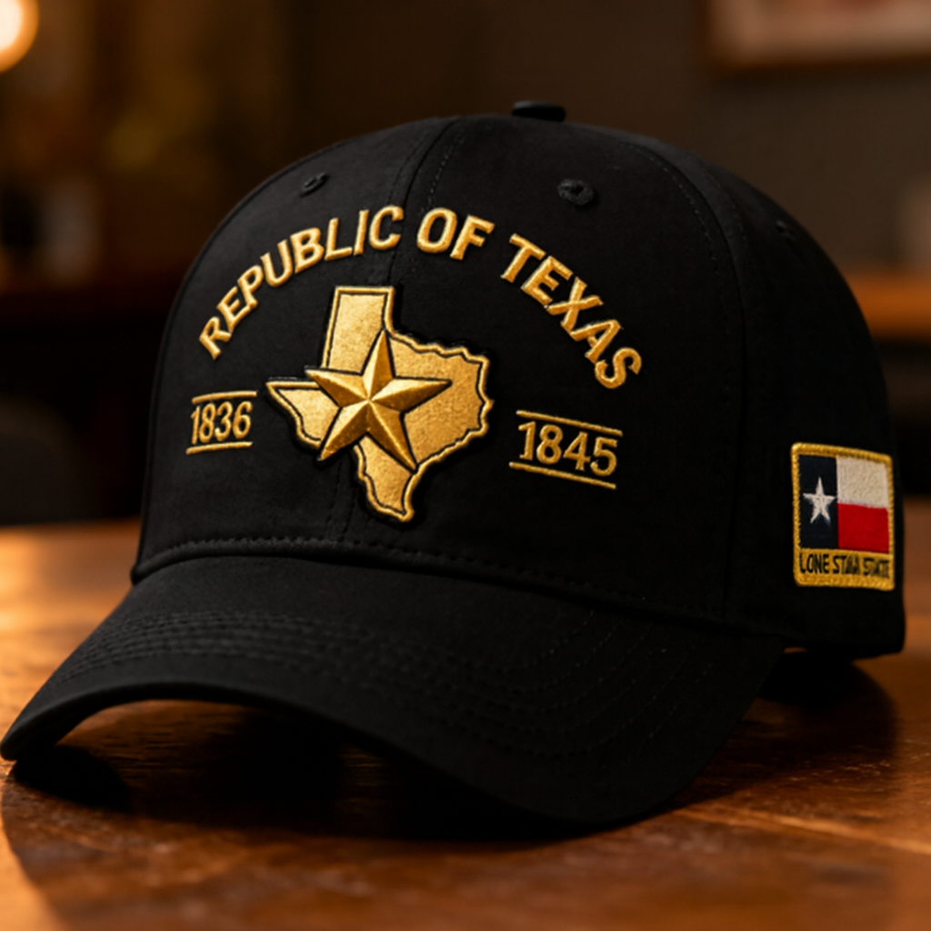 Republic of Texas Embroidered Hat – 1836–1845 Lone Star State Heritage Cap