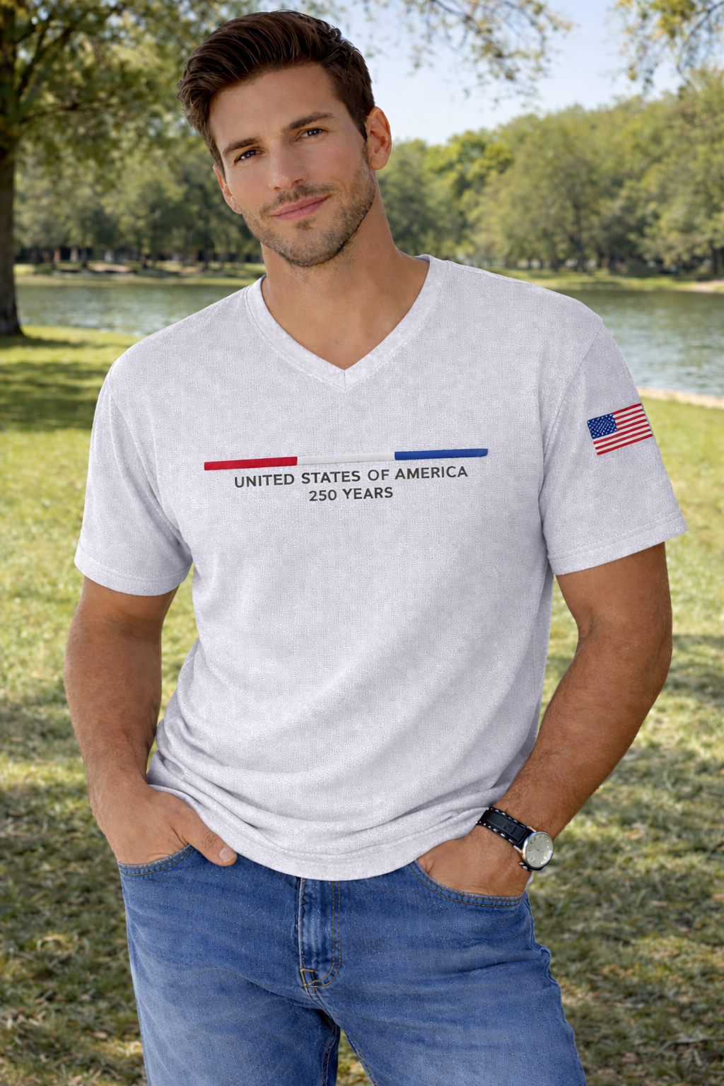 Men's USA 250th Anniversary Waffle Knit Tee – Limited Edition