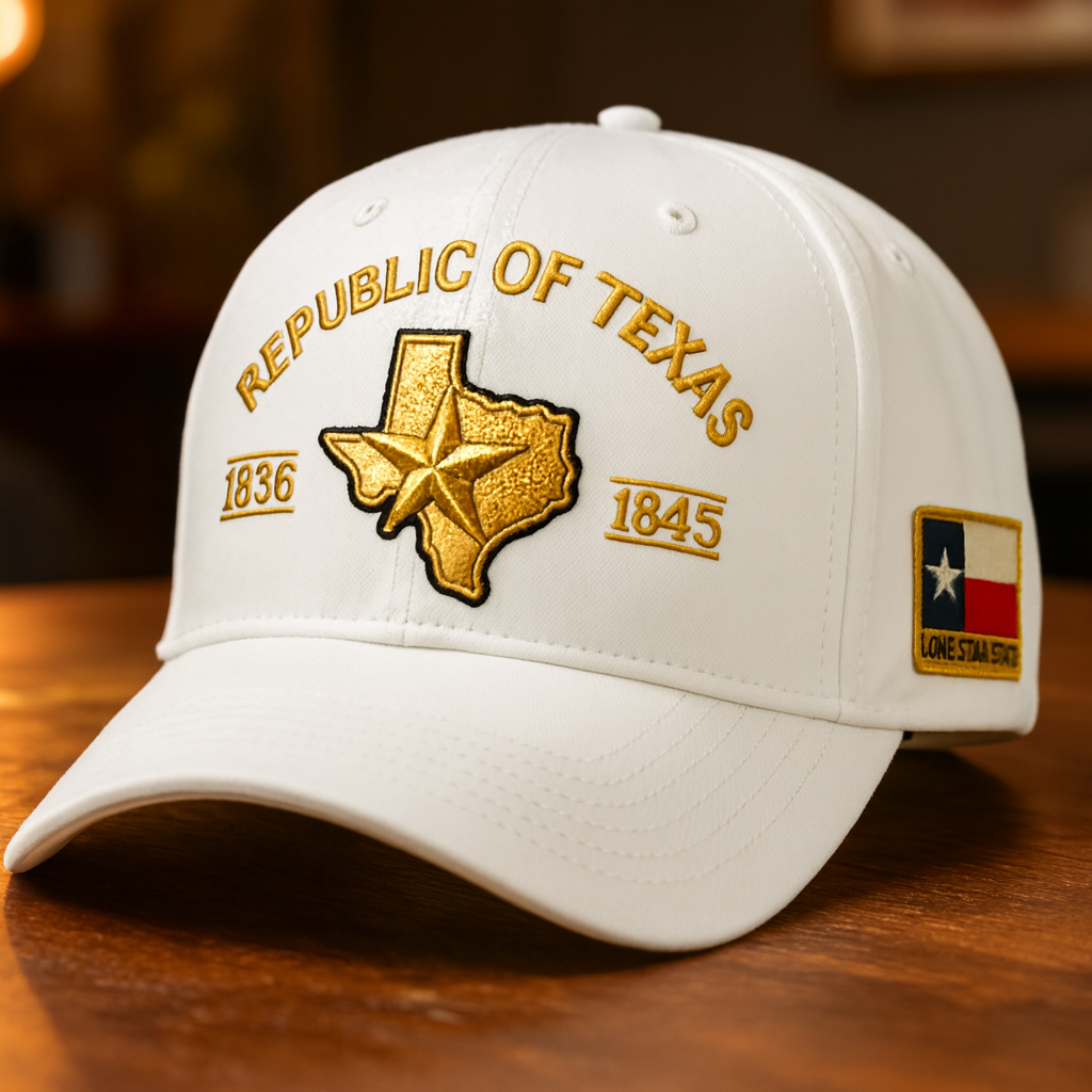 Republic of Texas Embroidered Hat – 1836–1845 Lone Star State Heritage Cap