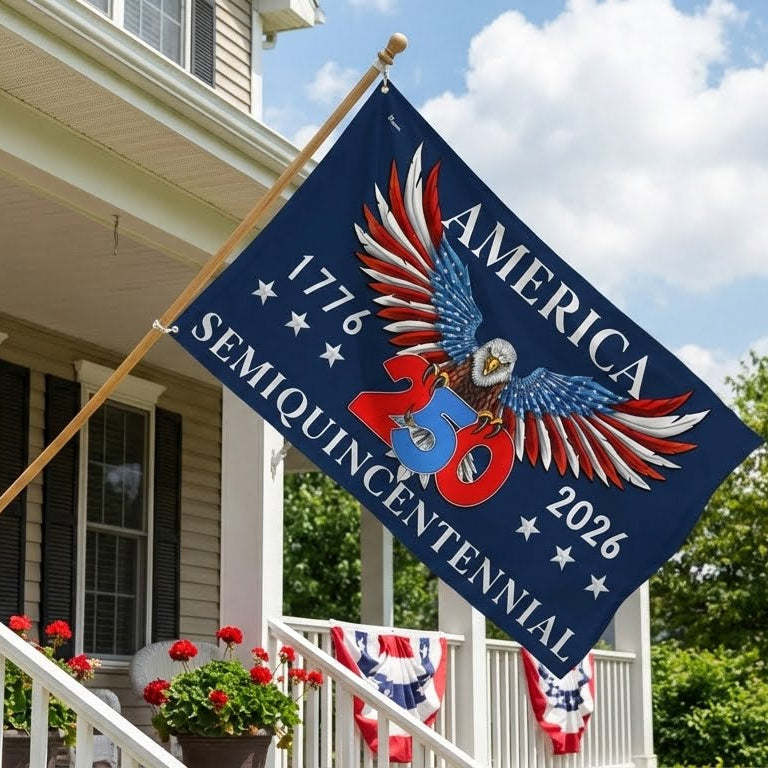 Flagwix American Flag - America 250th Anniversary Semiquincentennial Eagle Grommet Flag